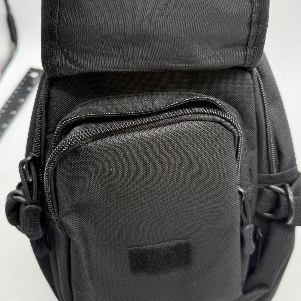 EAST WEST USA Black Sling Bag Chest Pack Fanny Pack American‎ Flag Patch utility